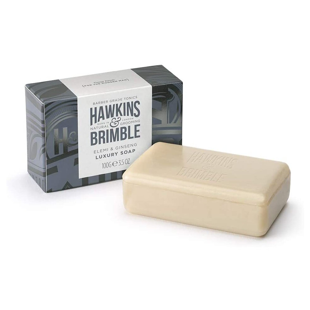 Hawkins & Brimble Luxury Soap Bar - Moisturising Elemi Essential Oil & Ginseng | No Plastic