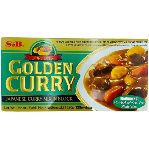 S&b Golden Curry Medium Hot (no Meat Contained) 220g