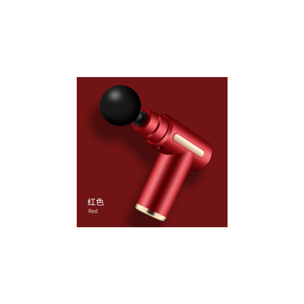 Red (Red) 6 Massage Head Fascia Massage Gun Percussion Massager Muscle Therapy Deep Tissue