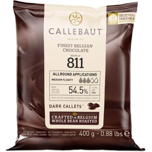 Callebaut Finest Belgian Dark Chocolate 400g Pouch
