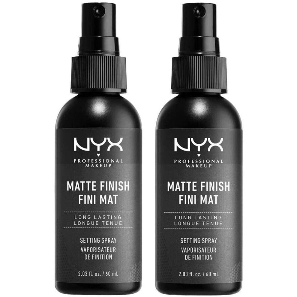 NYX Professional Makeup Setting Spray, Long Lasting Formula, Vegan, Matte Finish, Pack of 2, 60 ml