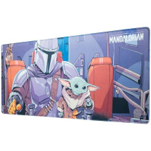 Official Star Wars The Mandalorian Mouse Mat - Baby Yoda Desk Pad - 31.5" x 13.78" Non-Slip Rubber Base Mouse Pad, Gaming Mouse Pad, Keyboard Mouse Ma