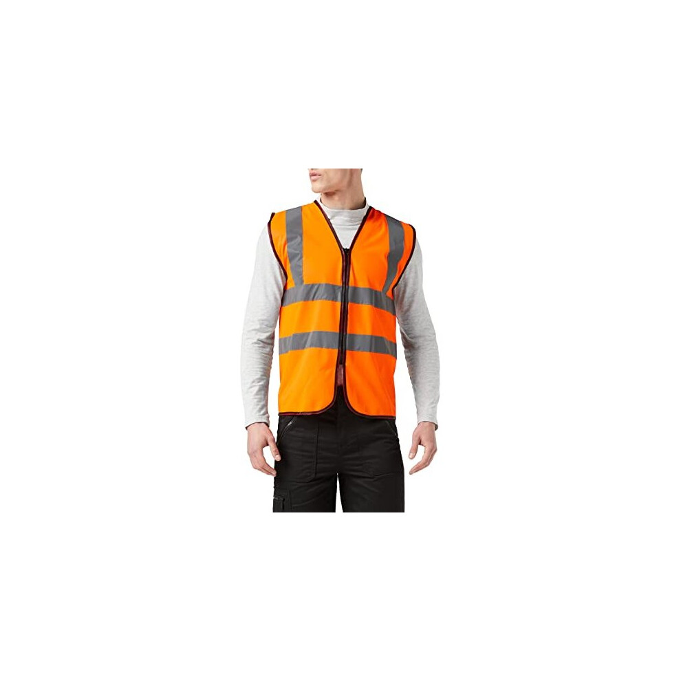 Supertouch 32381 Zipped Hi Vis Vest, Small, Orange 5036770323815