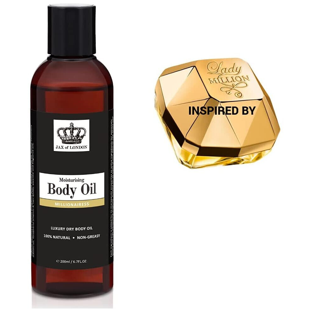 Inspired Body Oil, Quick Drying, Firming, Stretch Marks, Moisturiser, Massage, Aromatherapy, smell amazing by Jax of London 200ml