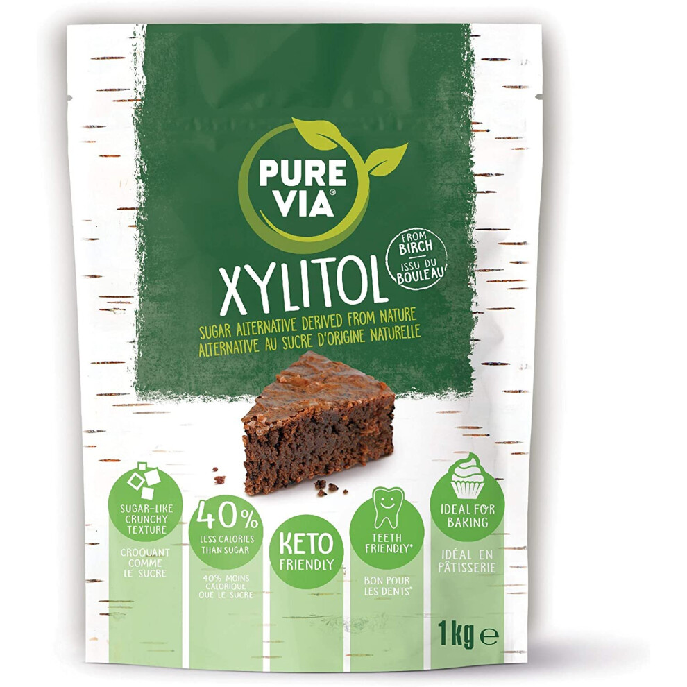 Pure Via Xylitol 1kg, Sourced from Birch Trees , non-GMO Certified