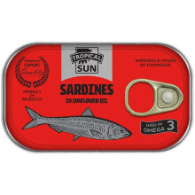 Tropical Sun Sardines in Sunflower Oil, 125g (Pack of 12)