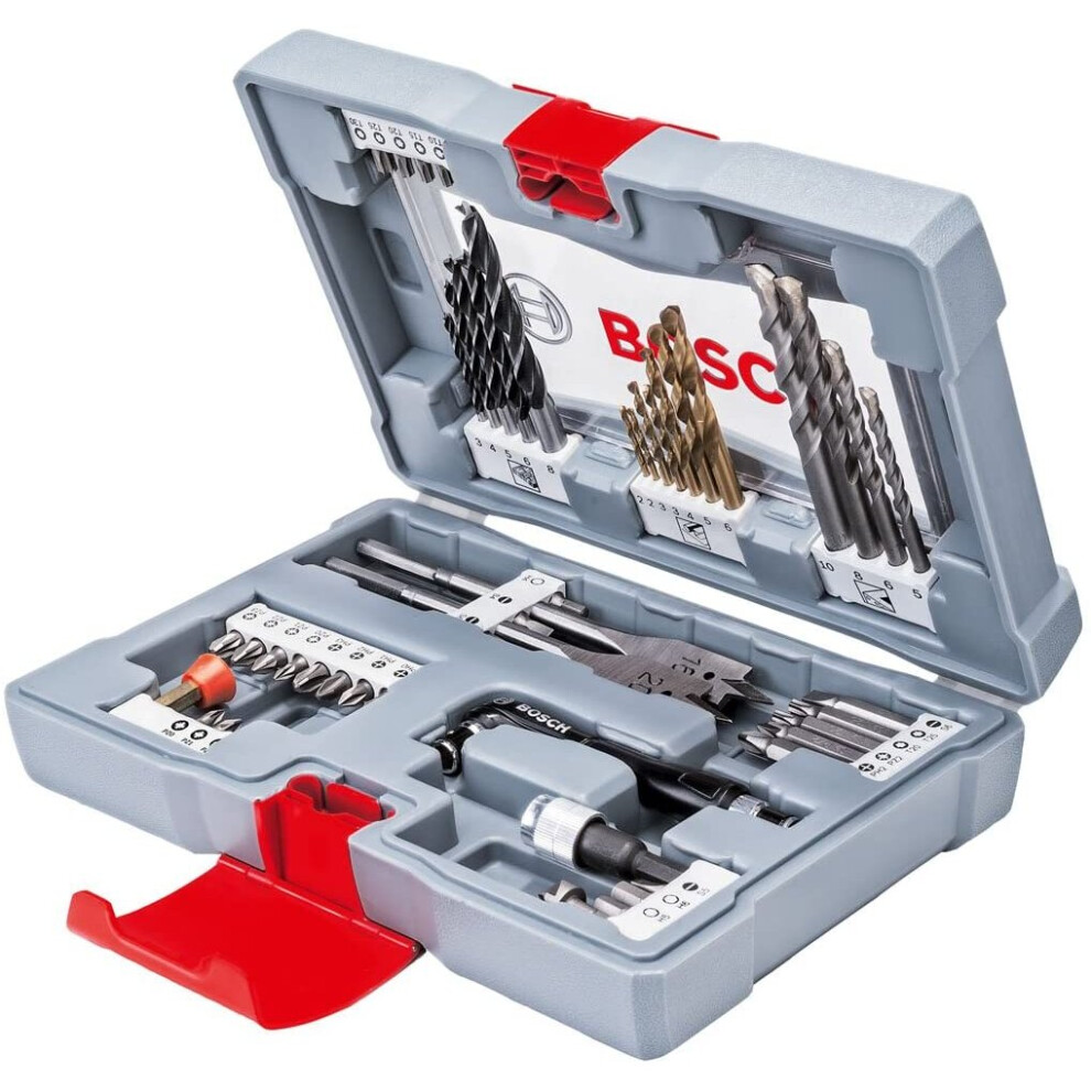 Bosch Professional 2608P00233 Screwdriver Bit, Silver, Set of 49 Pieces