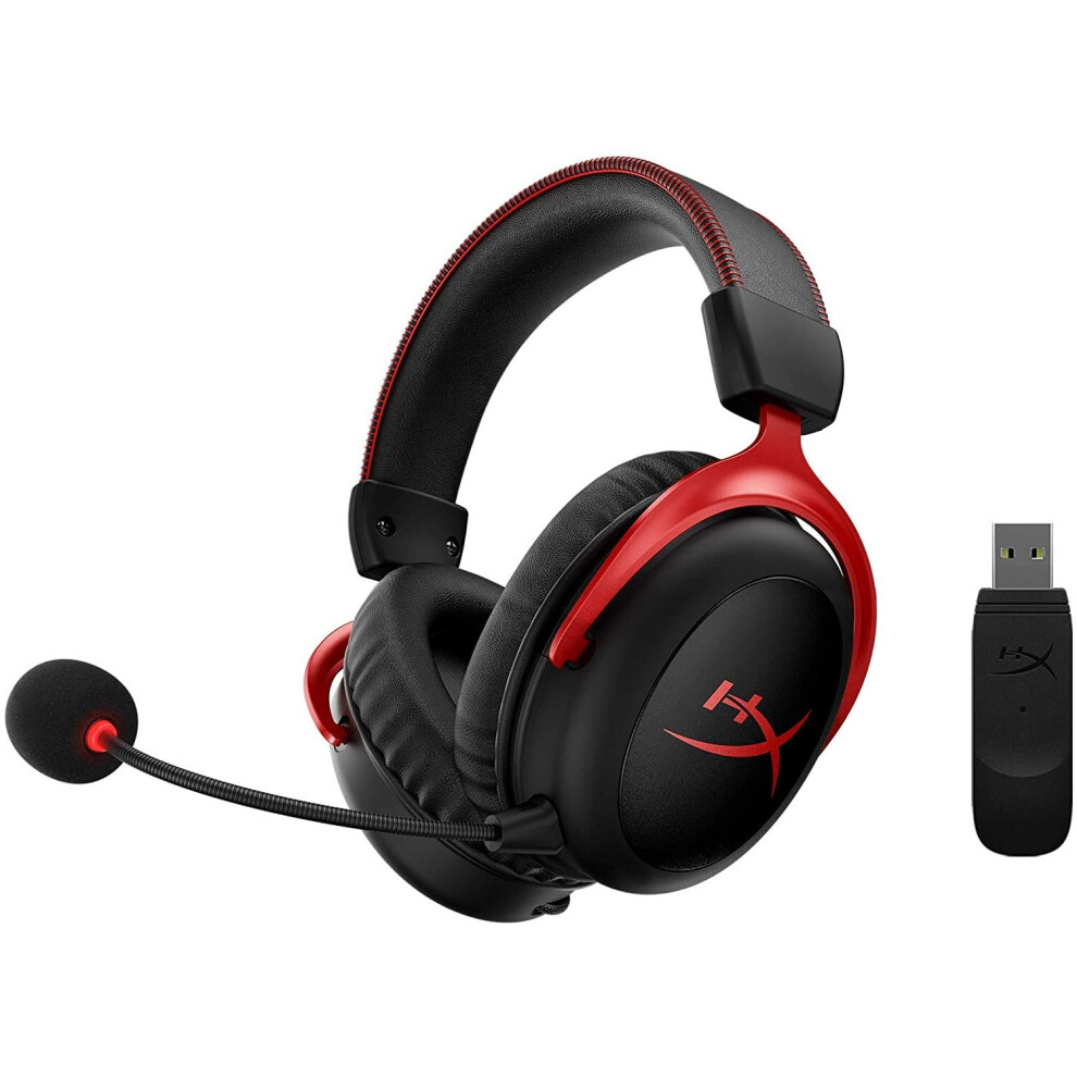 HyperX Cloud II Wireless - Gaming Headset for PC, PS4, Switch, Long Lasting Battery Up to 30 Hours, 7.1 Surround Sound, Memory Foam, Detachable Noise