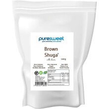 Puresweet Brown Shuga® 500g Brown Sugar Alternative, Zero Calories, No Bitter Aftertaste, Diabetic Friendly, Non GMO, Vegan, with Stevia.