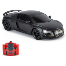 CMJ Cars Official Licensed AUDI R8 GT RC Car 1:24, 2.4Ghz, Matt Black - Working Lights, Realistic Detail, Spring Suspension, Great Toy for Kids