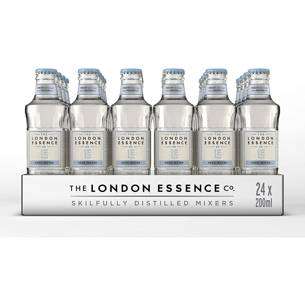 London Essence Company - Perfect Mixer for your Premium Spirits - Carbon filtered - Clean Mineral Aroma - Moderate Carbonation - Soda Water, 24 x 200