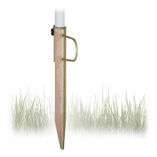 Relaxdays Sun Umbrella Lawn Stake, Garden Parasol Stand, Galvanized Steel, for Posts up to 32 mm, H=43 cm, Bronze, 5x20x43 cm