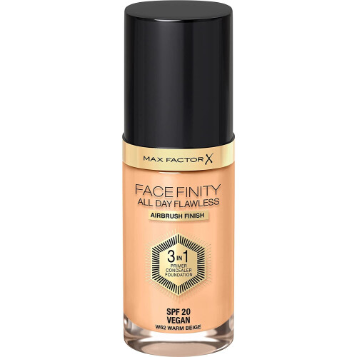 Max Factor Max Factor Facefinity 3-in-1 All Day Flawless Liquid Foundation, SPF 20 - 62 Warm Beige, 30 ml