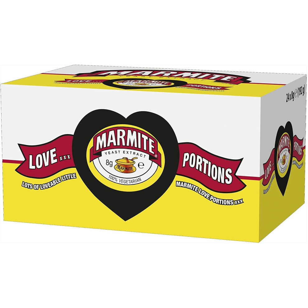 Marmite Yeast Extract Vegan Spread, 24 x 8 g Love Portions, 192 g (Pack of 1)