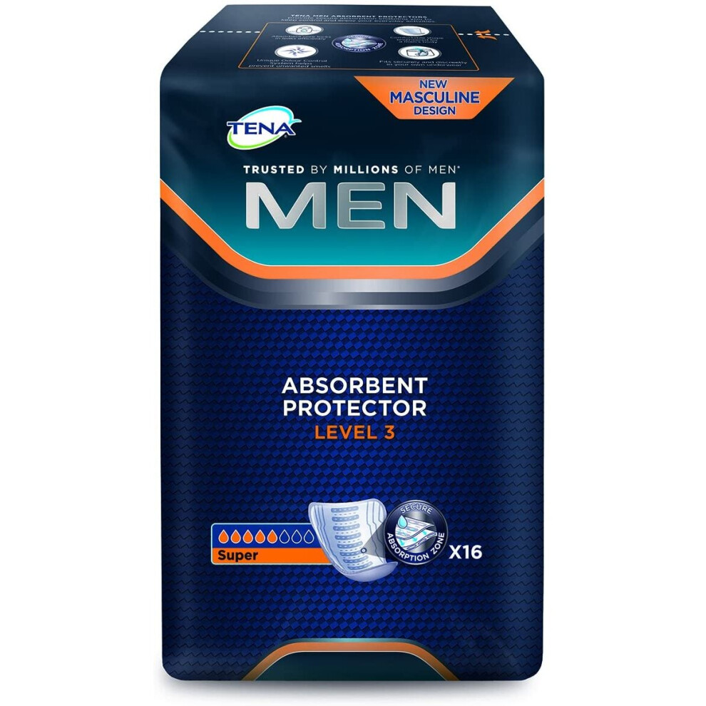 TENA 750830 Men Level 3 Incontinence Pad (Pack of 16)