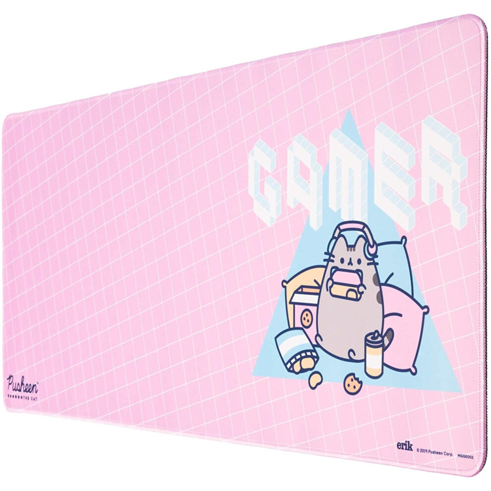 Official Pusheen Rose Collection Xxl Mouse Mat - Desk Pad - 31.5" X 13.78" Non-Slip Rubber Base Mouse Pad, Gaming Mouse Pad, Keyboard Mouse Mat 8435497228804