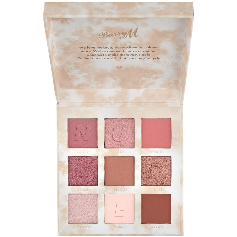 Barry M Cosmetics Nude And Neutral Eyeshadow Palette - 9 Natural Shades In Matte & Shimmer Highly Pigmented Subtle Colours