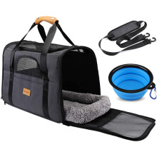 morpilot Pet Carrier Bag, Portable Cat Carrier Bag Top Opening, Removable Mat and Breathable Mesh, Foldable Cat Carrier Transport Bag for Dogs and Cat