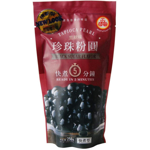 Wu Fu Yuan Black Tapioca Pearl, 250 g (Packaging May Vary)