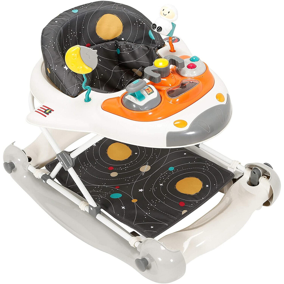 Mychild Space Shuttle 2 In 1 Walker Rocker, Cosmic Grey My Child