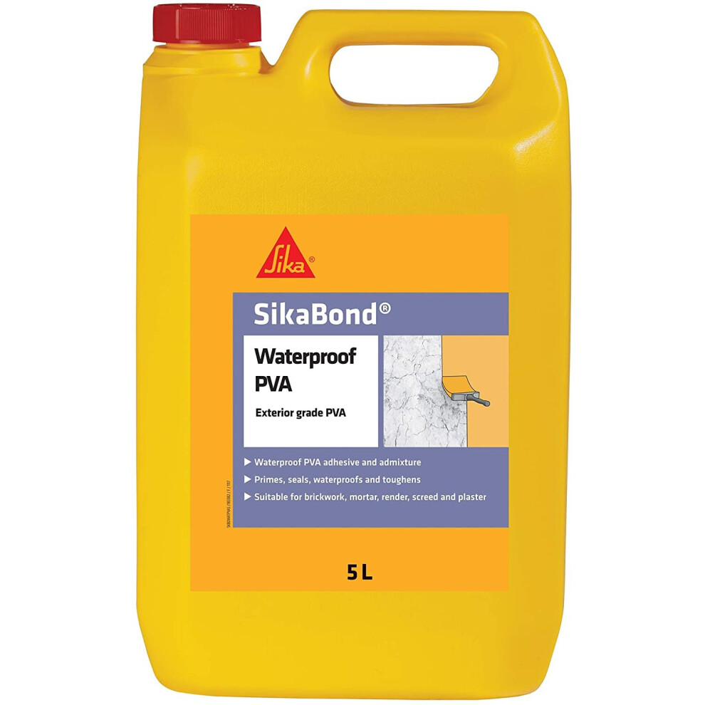 SIKA SKBDWATPVA5 SikaBond Waterproof PVA Exterior Grade, White, 5 Litre