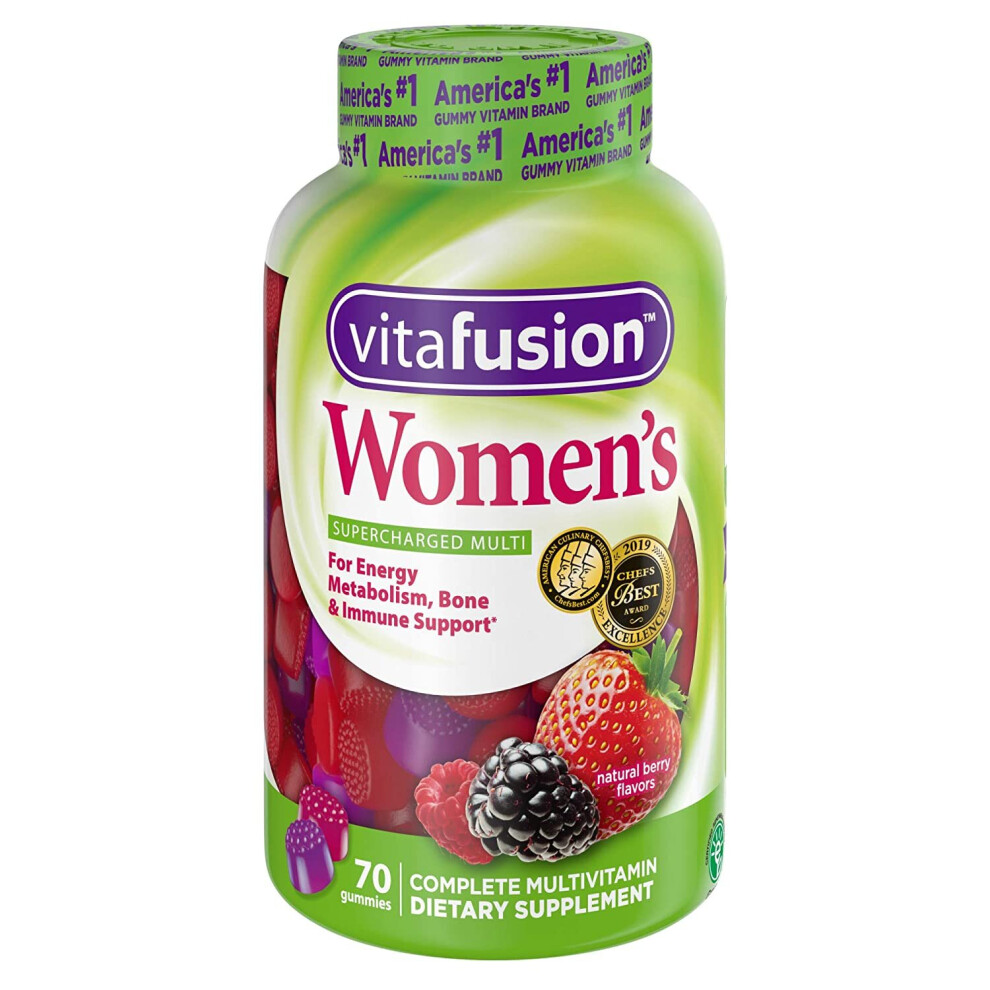 Vitafusion Women's Supercharged Multi, Complete Multivitamin, 70 Gummies - Natural Berry Flavors