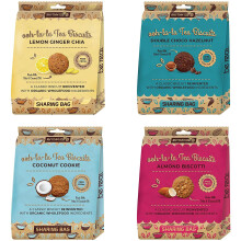 Rhythm 108 Organic Vegan Gluten & Dairy Free Tea Biscuits Share Bag Mixed Case of 4 x 135g
