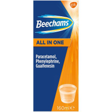 Beechams Cold & Flu Liquid, Cough, Pain, & Congestion Relief Medicine, All in One Liquid, 160ml