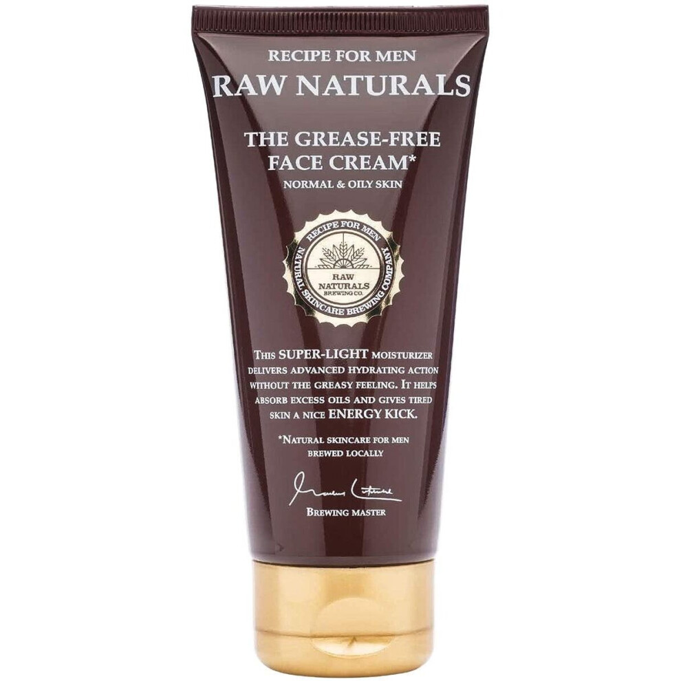 Raw Naturals GREASE-FREE FACE CREAM | Naturally light men's face cream | Advanced hydration without excess fat | Natural product from your local Swe