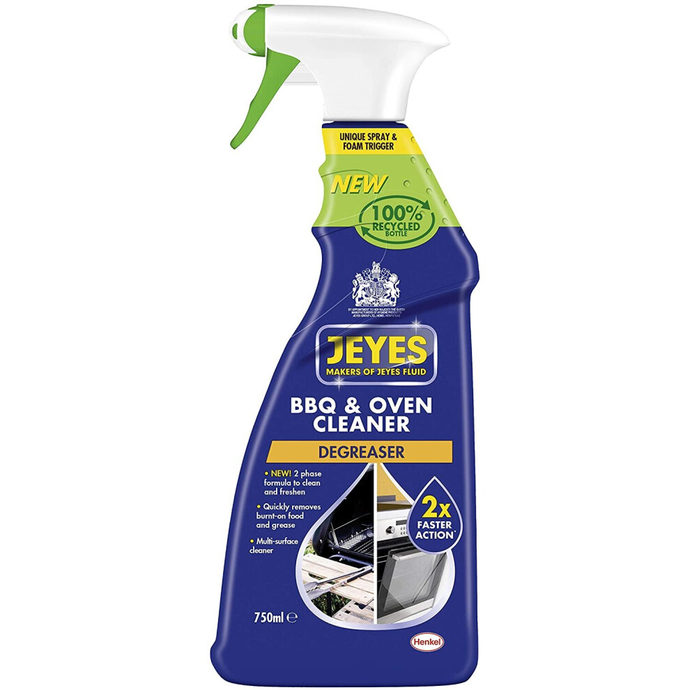 Jeyes Barbecue and Oven Cleaner, Powerful Against Grease, Trigger Spray for Outdoor & Indoor Use, 750ml 