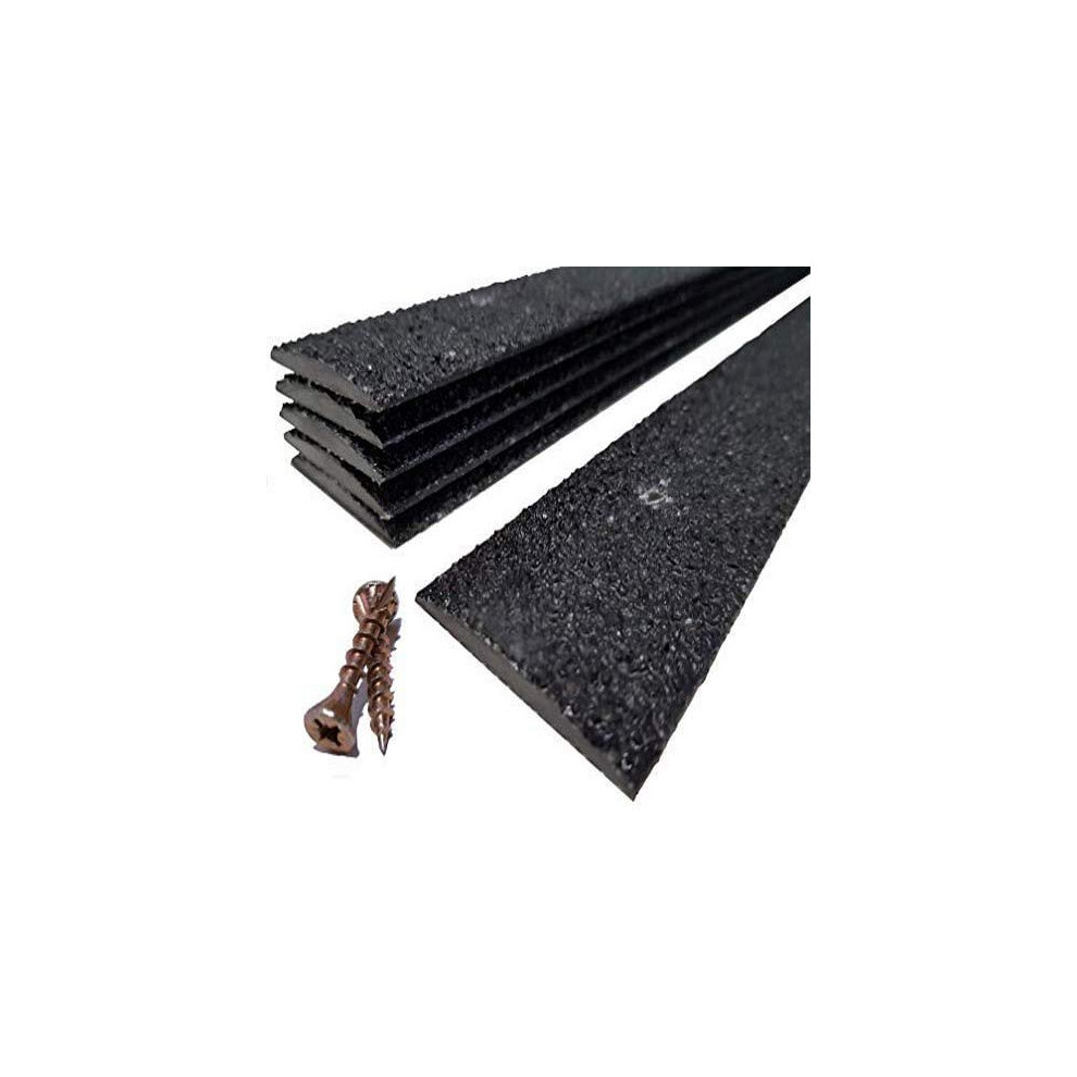 Pack of 5 Anti Slip Decking Strips 50mm x 1000mm Black