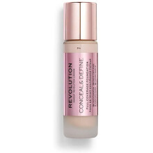 Makeup Revolution Fondotinta Conceal & Define, Copertura Completa, Per Pelli Chiare, Vegan, F4, 23ml