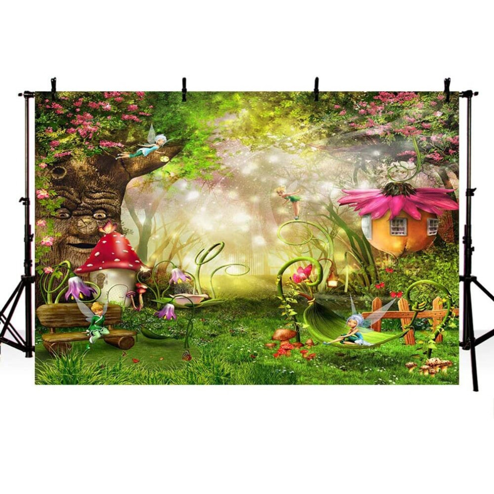 Mehofoto 7X5ft Enchanted Forest Photo Background Fairy Tale Birthday Party Decorations Banner Backdrops For Photography 703064418650