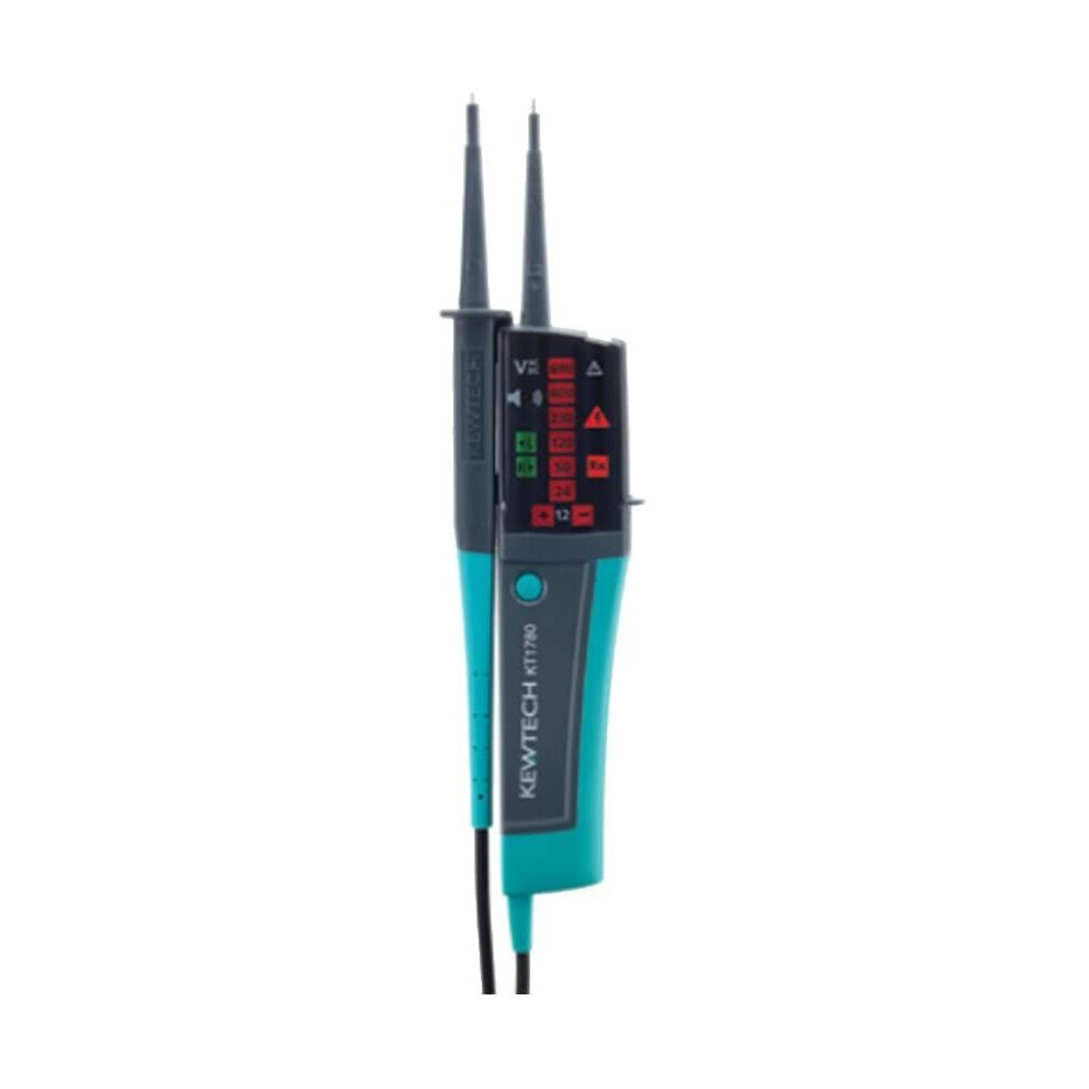 Kewtech KT1780 2-Pole Voltage Detector & Continuity Tester With LED Display and Torch, 690 V, Green, No Size
