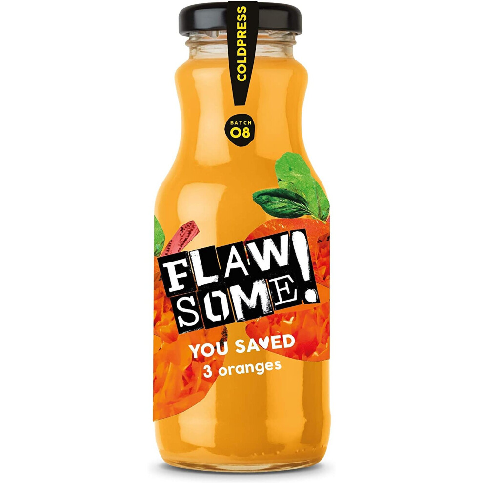 Flawsome! - Cold-Pressed Juice - No Added Sugar Pressed Orange Juice â 100% Natural Pure Juice with No Sweeteners â Craft Vegan Juice Not from Con
