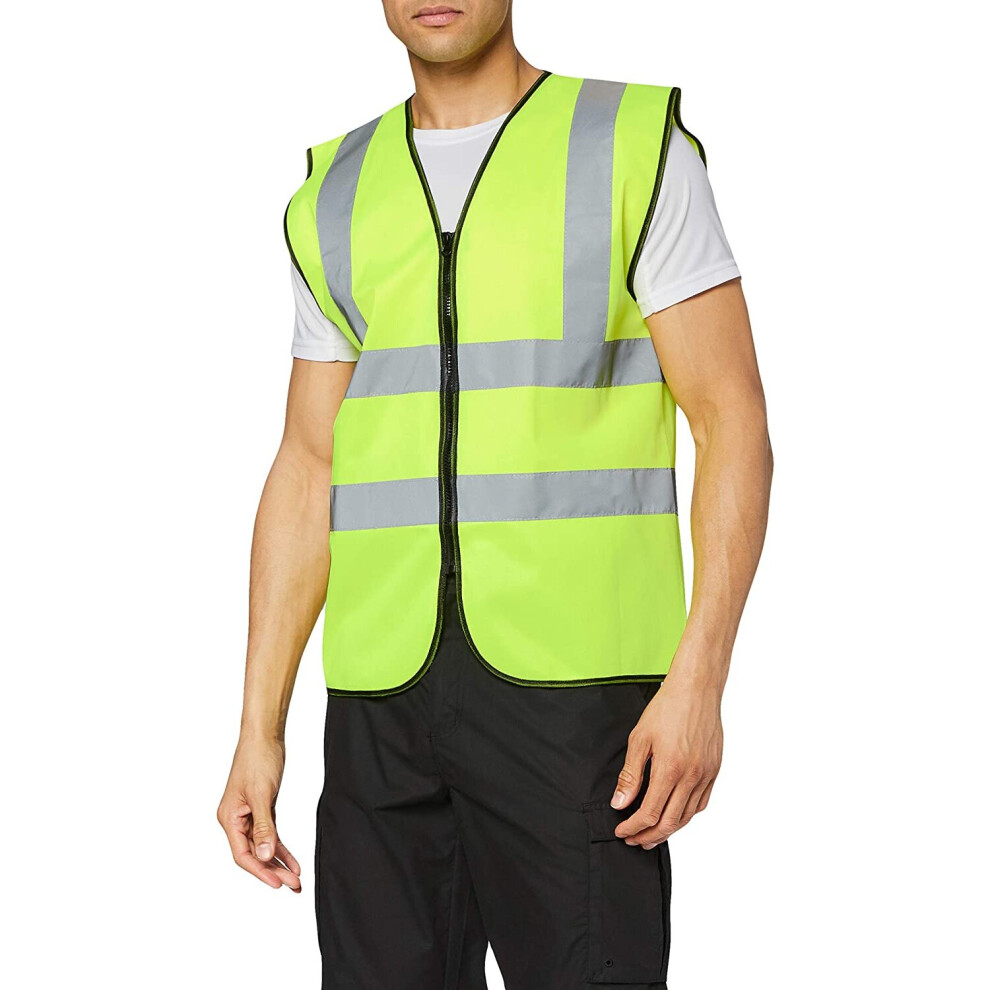 Supertouch 32342 Zipped Hi Vis Vest, Medium, Yellow 5036770323426