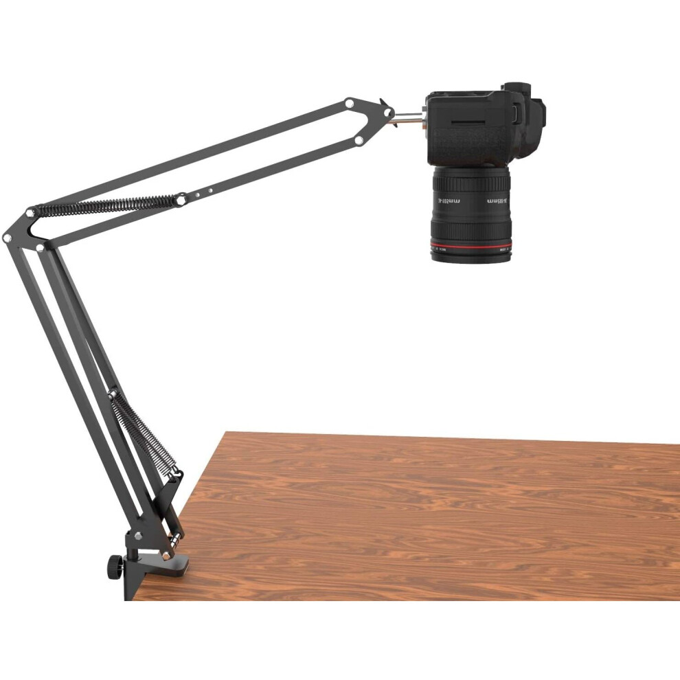 Overhead Tripod For Dslr Cameras, Heavy Duty Camera Desk Mount Stand With Flexible Articulating Boom Arm, Camera Holder Table Clamp For Canon Nikon So 616361139008