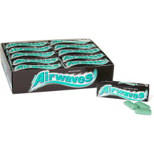 Airwaves Sugar Free Gum - Black Mint Menthol with Anise & Eucalyptus, 30 Packs x 10 Pieces (300 total) - Vegetarian