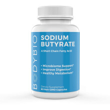 BodyBio, Butyrate de Sodium, 60 Gélules Non-OGM