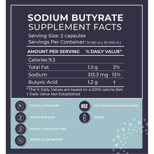 BodyBio, Butyrate de Sodium, 60 Gélules Non-OGM 1