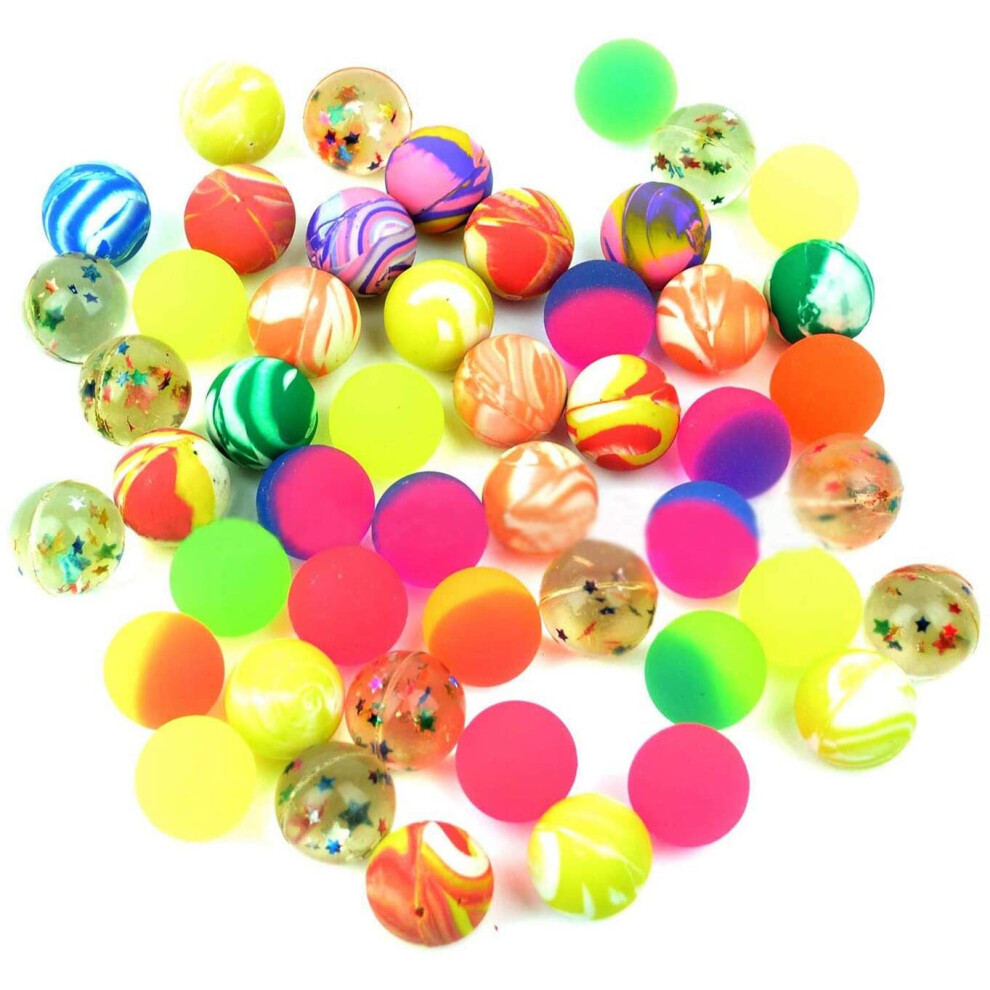 SHATCHI Bouncy Jet Balls 27mm Party Boys Girls Loot Bag Toys Kids Gifts Xmas Christmas Stocking Fillers, 10pcs-100pcs, Assorted, 10pcs