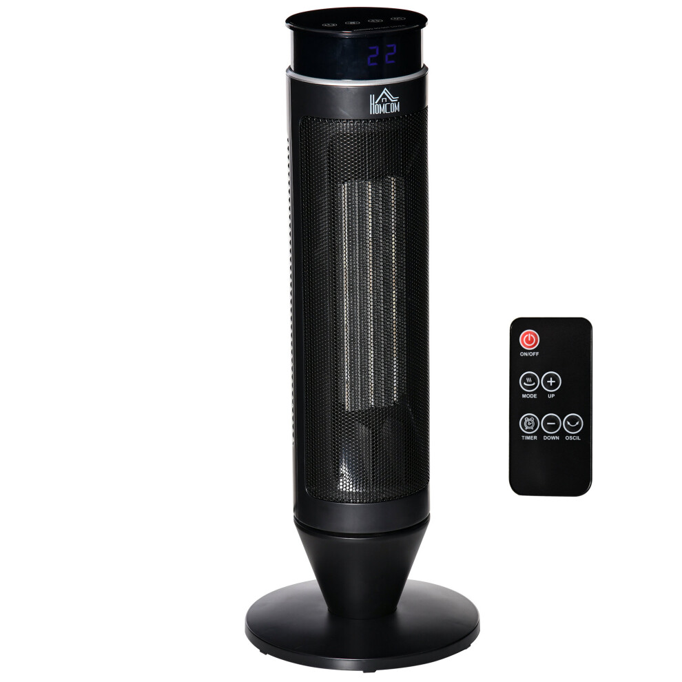 Homcom 1000W/2000W Tower Heater W/ Oscillation Remote Control Timer Size 42