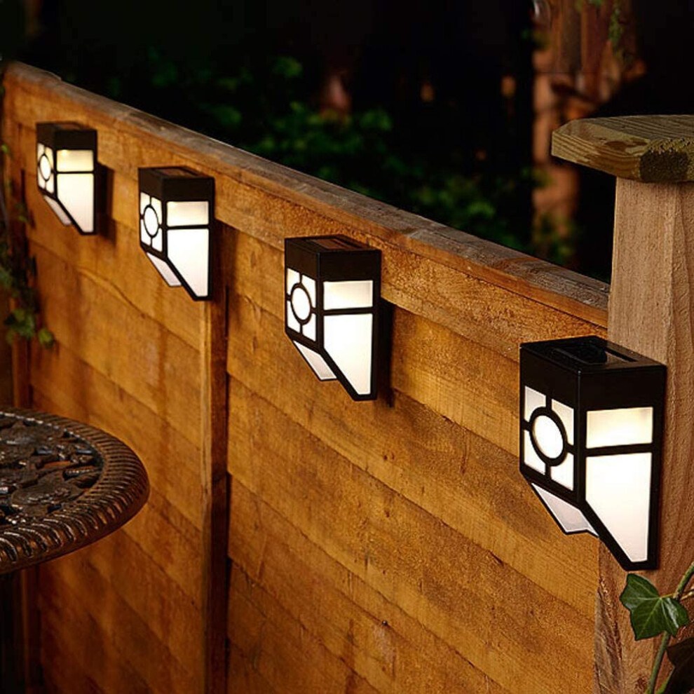 CUQOO Solar Wall Lights Outdoor - Solar Fence Lights Outdoor Lighting - LED Waterproof Solar Garden Lights for Fence, Deck Patio, Front Door, Stair, Y