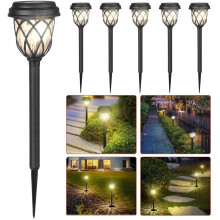 Solar Garden Lights - LED Solar Path Lights,Double Waterproof,Unique Glow Effect,Outdoor Solar Torch Lights for Dusk-Dawn Landscape Decoration Light f