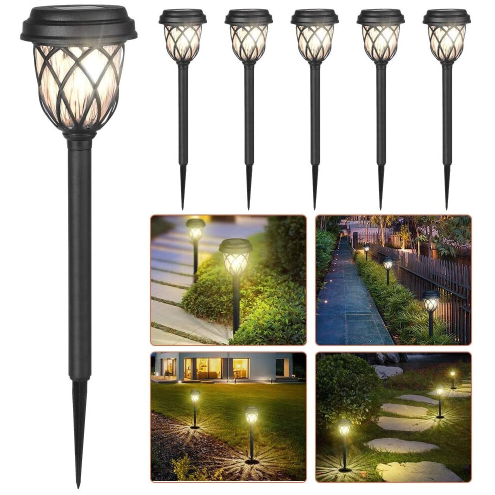 Solar Garden Lights - LED Solar Path Lights,Double Waterproof,Unique Glow Effect,Outdoor Solar Torch Lights for Dusk-Dawn Landscape Decoration Light f