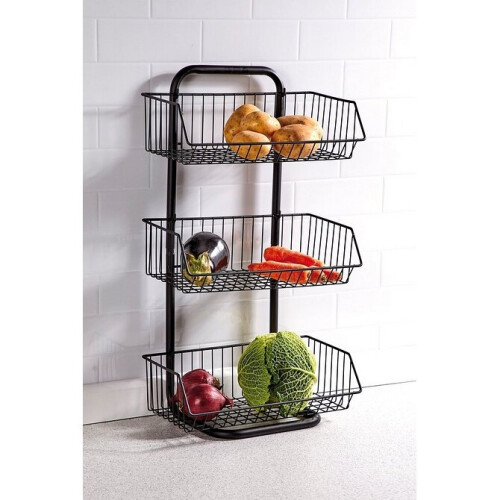 3 Tier Fruit & Vegetable Wire Basket Rack Kitchen Storage