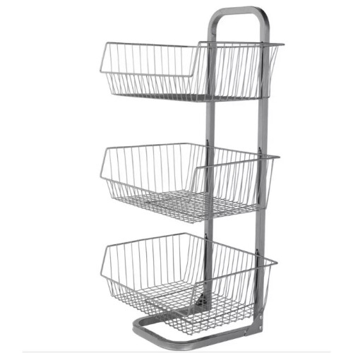3 Tier Fruit & Vegetable Wire Basket Rack Kitchen Storage 2