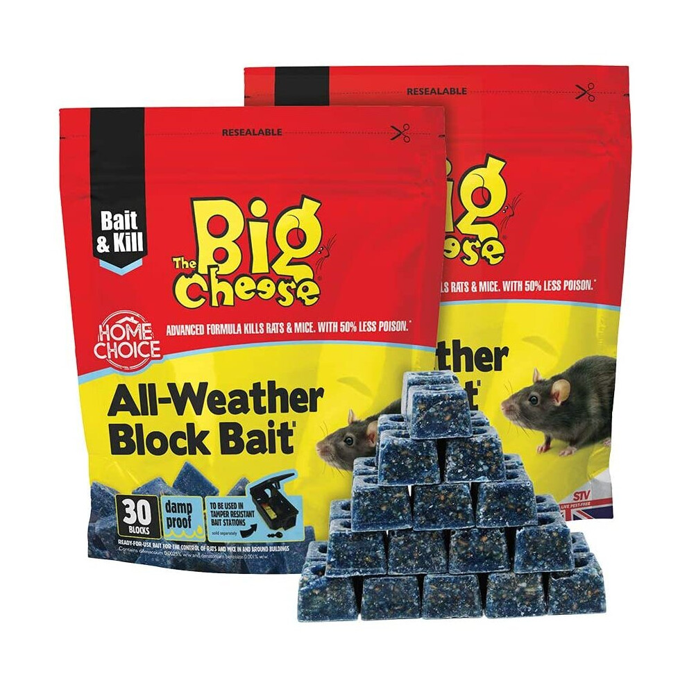 The Big Cheese STV213M All-Weather Block Bait 600 g (300 g x 2), Multicolour