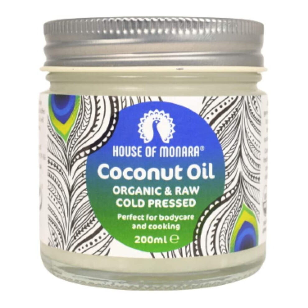 House of Monara Pure Organic Coconut Oil for Hair, Skin and Body, 200 ml