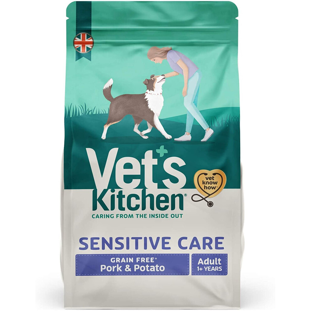 Vet's Kitchen Grain Free Dry Dog Food Pork & Potato - Adult Sensitive Care, 6kg